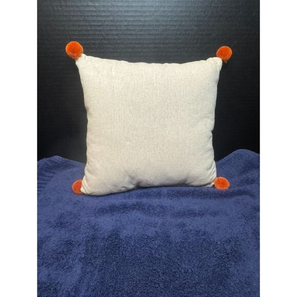 Disney Halloween Minnie Mouse Throw Pillow With Orange Pom-Poms - Picture 3 of 5